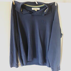 Vintage Tommy Bahama Long Sleeve Blue Polo Shirt Men's Size Large Marlin Logo